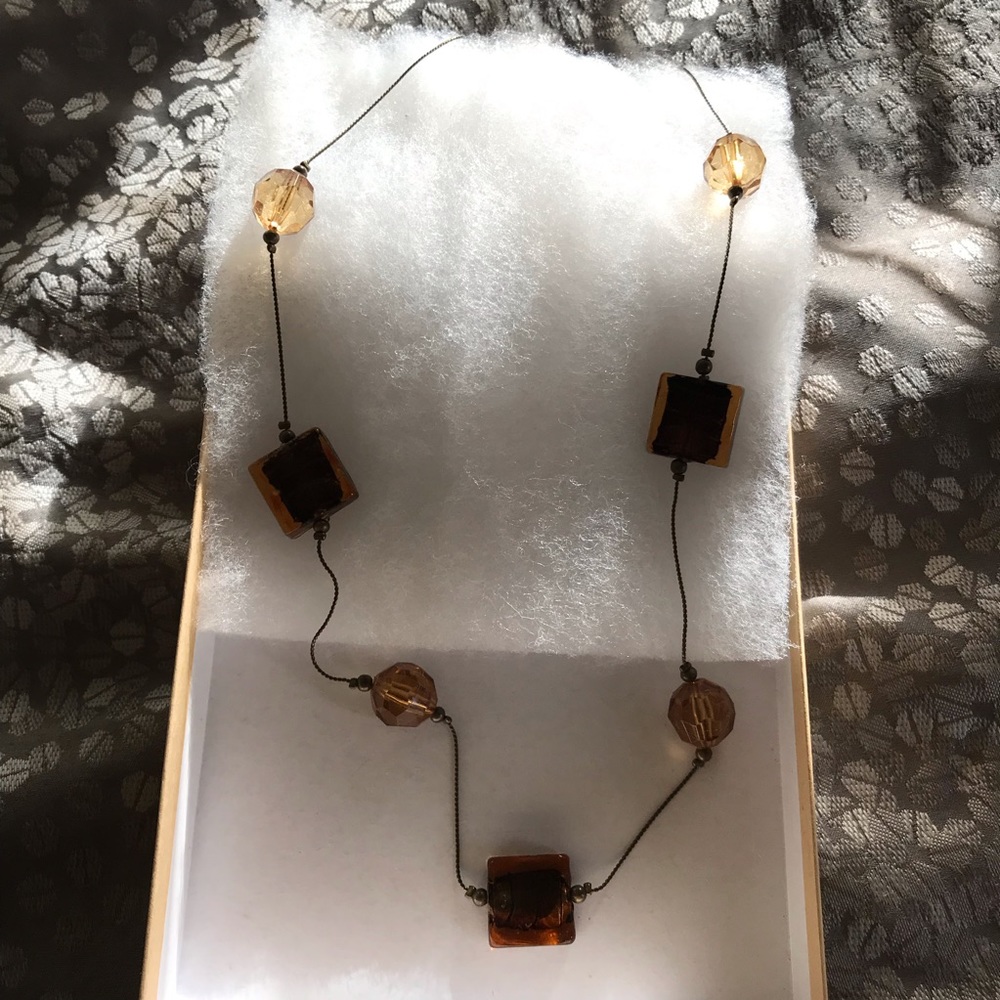 Brown gem necklace.